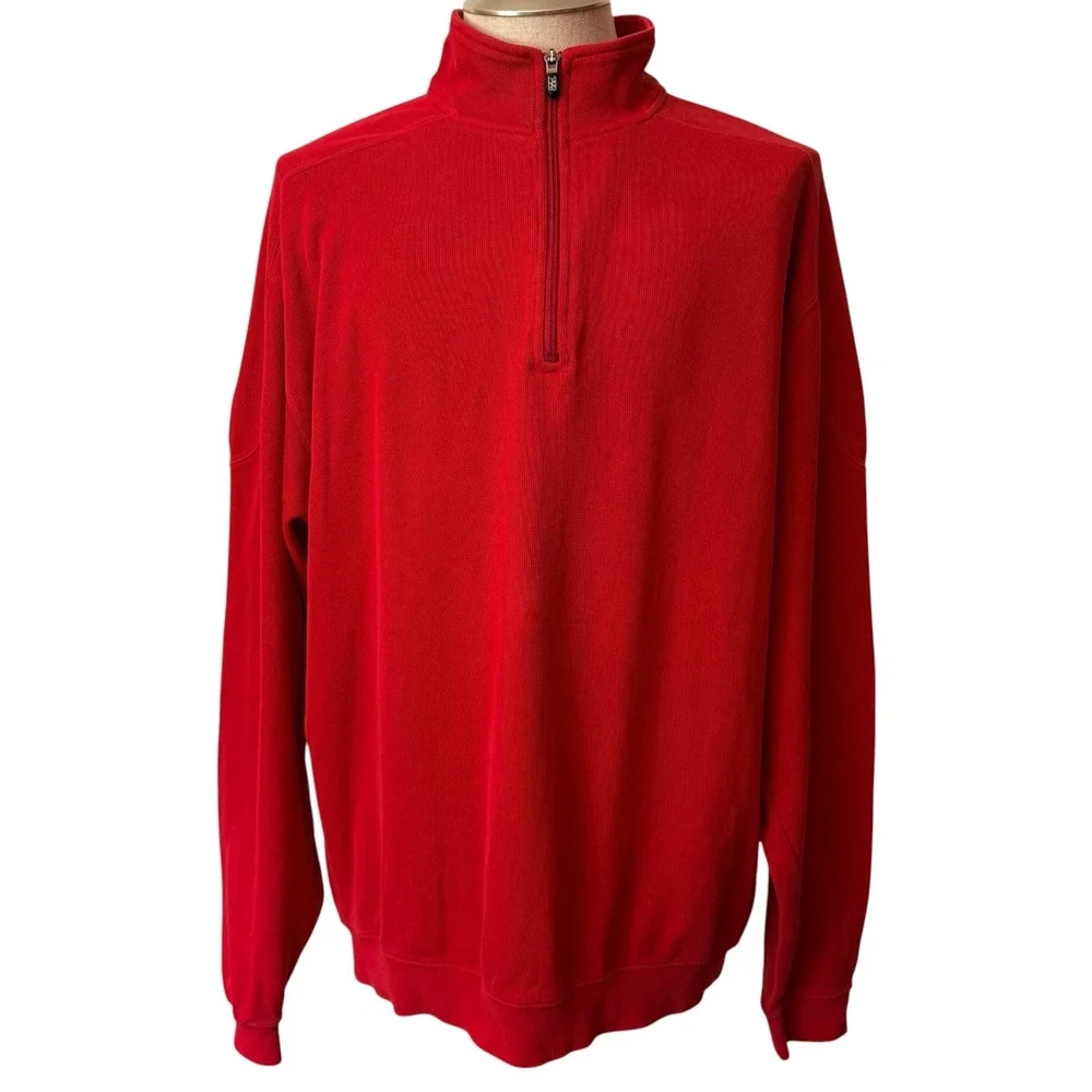 Men's Cutter & Buck Pullover Long Sleeve Pima Cotton Red Kellogg's 2007 Size XLs